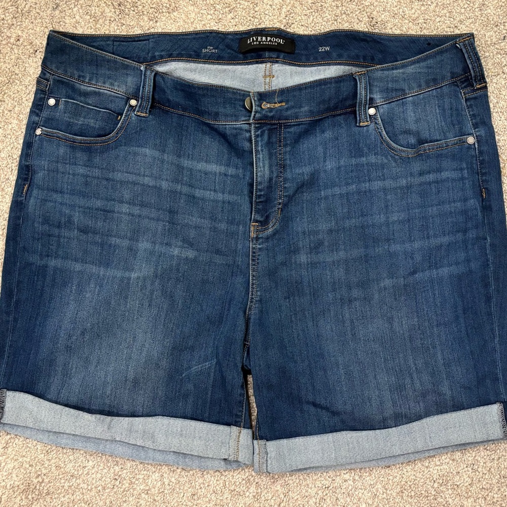 Liverpool Dark Blue Denim Shorts